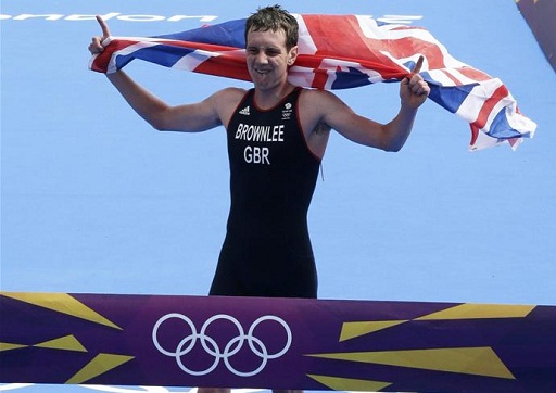 WINNING FEELING: Great Britain's Alistair Brownlee wins Olympic triathlon gold with a sensational performance in Hyde Park