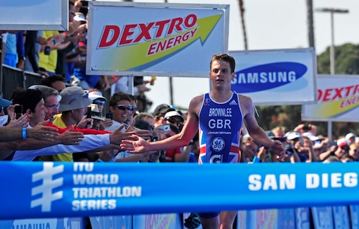 WINNING FEELING: Great Britain's Jonathan Brownlee took advantage of brother Alistair's absence to win the World Triathlon Series in San Diego (ITU)  